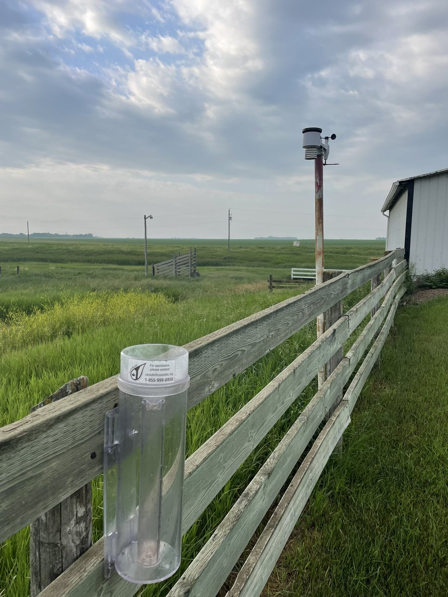 jeff_elder's tweet photo. Well that’s disappointing. My Ecowitt weather station said 4.9 mm (0.2”) overnight and yet there was only 0.05” in my @CoCoRaHS_MB rain gauge. #dryslot https://t.co/LQ6bE5Ia7y