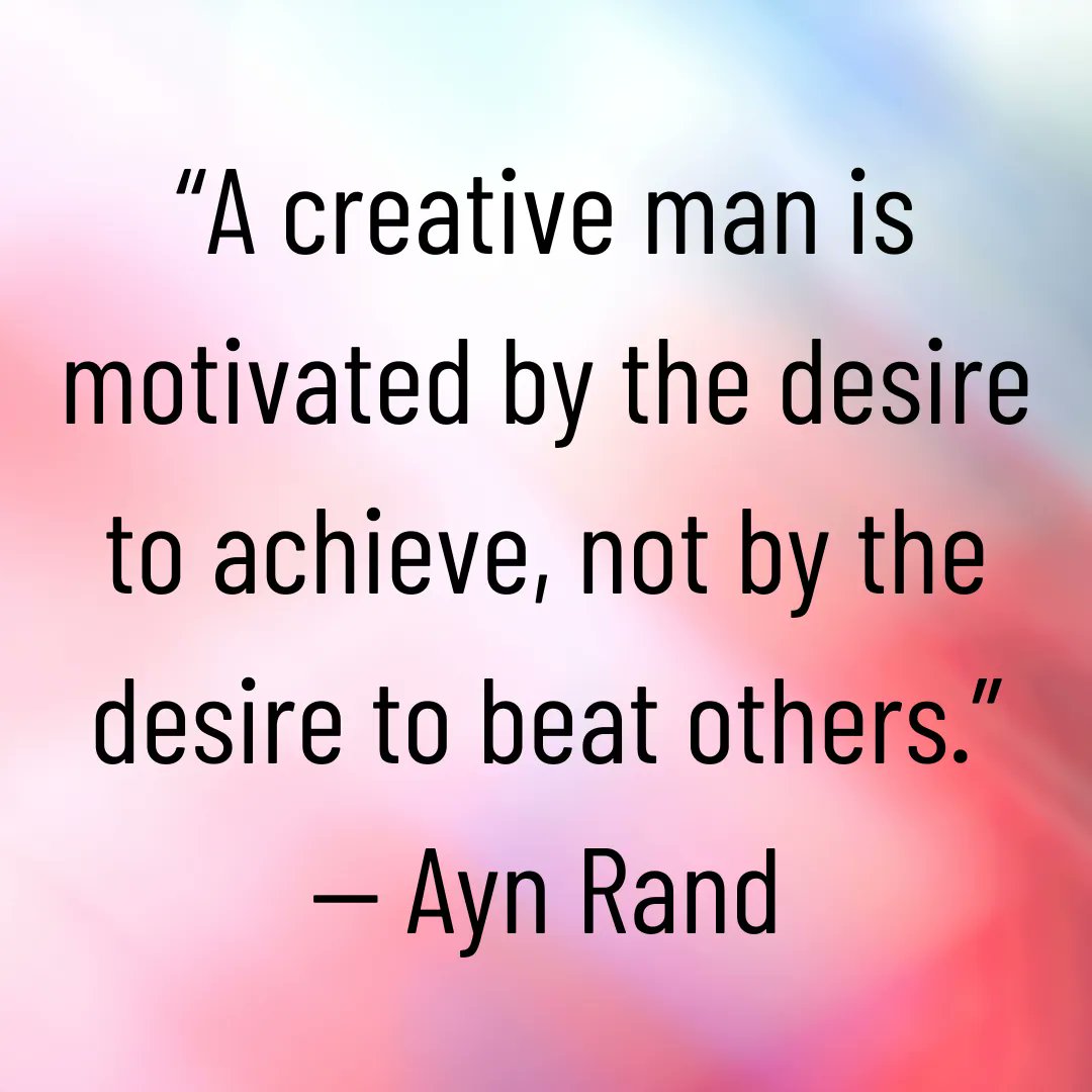 “A creative man is motivated by the desire to achieve, not by the desire to beat others.” — Ayn Rand
What achievements are you working towards this summer?

buff.ly/42PVete!

#strategicmanagementlogistics #sml #virtualassistance #supportservices #virtualassistant #quotes