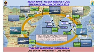 #OceanRingofYoga

Indian Navy takes message of peace & tranquility across our extended neighbourhood.19 ships (11 in International ports/waters), 3500 personnel, travelling over 35,000 km carrying out IDY 2023 outreach. Underpinned by our age-old ethos of Vasudhaiva Kutumbukam