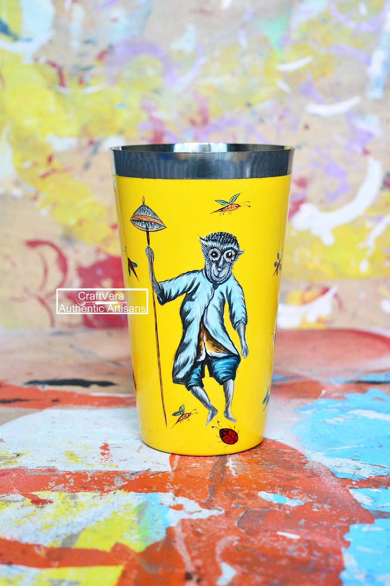 CraftVera_Art's tweet photo. Exclusive Kashmiri Art Hand Painted Enamelware Tumbler - Marathon Monkey Iconic🏃‍♂️ depicts a great respect for Marathon 
 Art 🔸Artist 🔸Authentic 
#ethical #ecofriendly #handmade #PromoteCraft #SupportArtisan #marathon #wfto_fairtrade #fairtrade  #kashmirenamelware #G2 https://t.co/iPDs3k6QTs