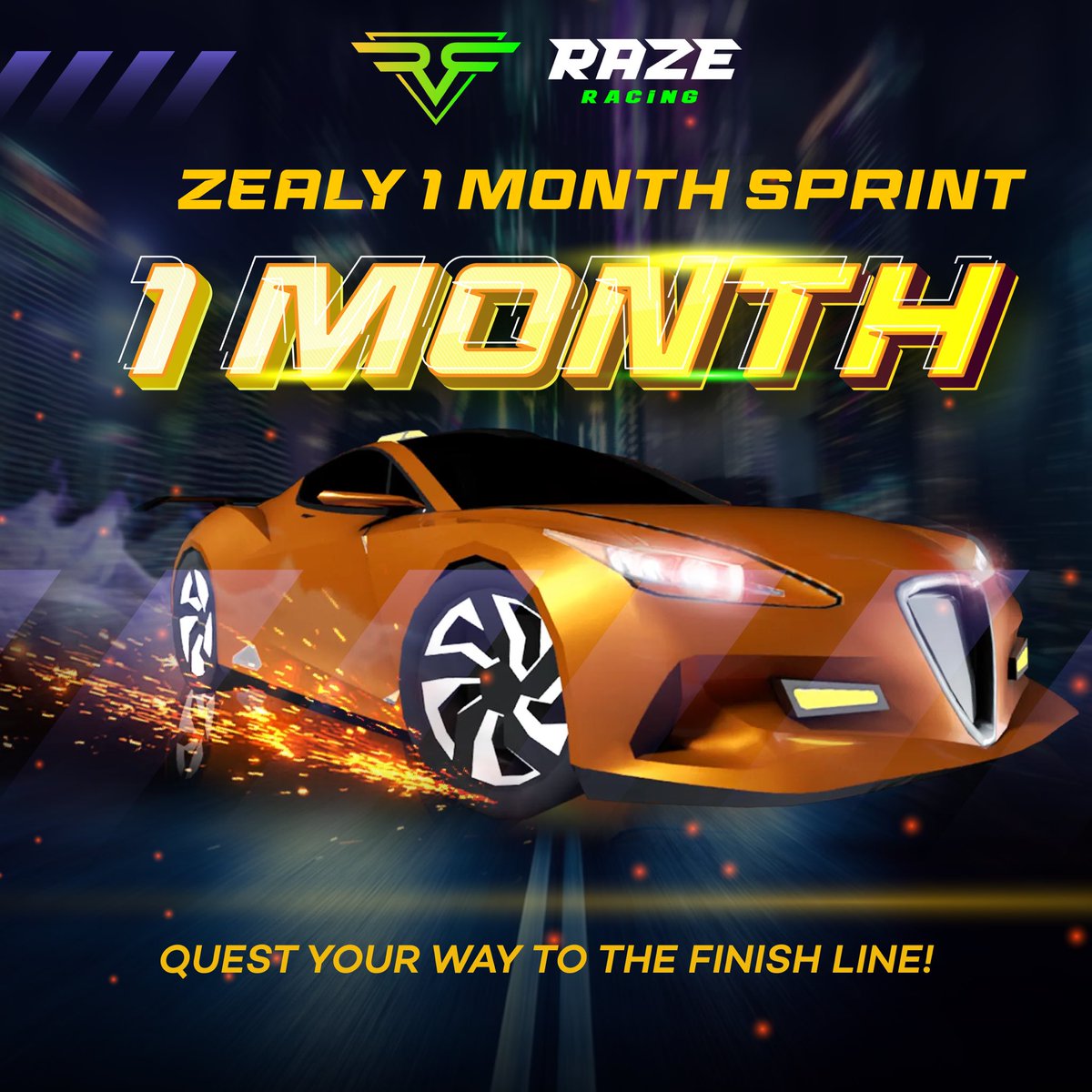 🚨Zealy Sprint🚨

🏁 Join the thrill of the 1-month Zealy Sprint organized by Razeracing! 

🚀🎉 Participate for a chance to be the Top 1 to win $100 and nfts for the Top 10. 

🏆 Don't miss out on the adrenaline-fueled action

zealy.io/c/razeracing
