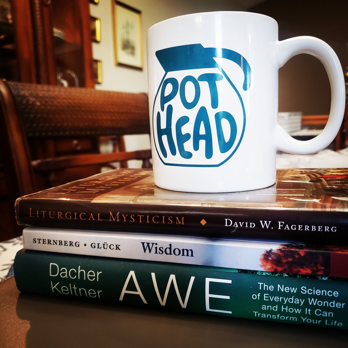 Morning reading after a long walk. 
#books 
#eighthdaybooks 
#readmorebooks #therapistsconnect #therapisttwitter 
#coffee #awe #wisdom