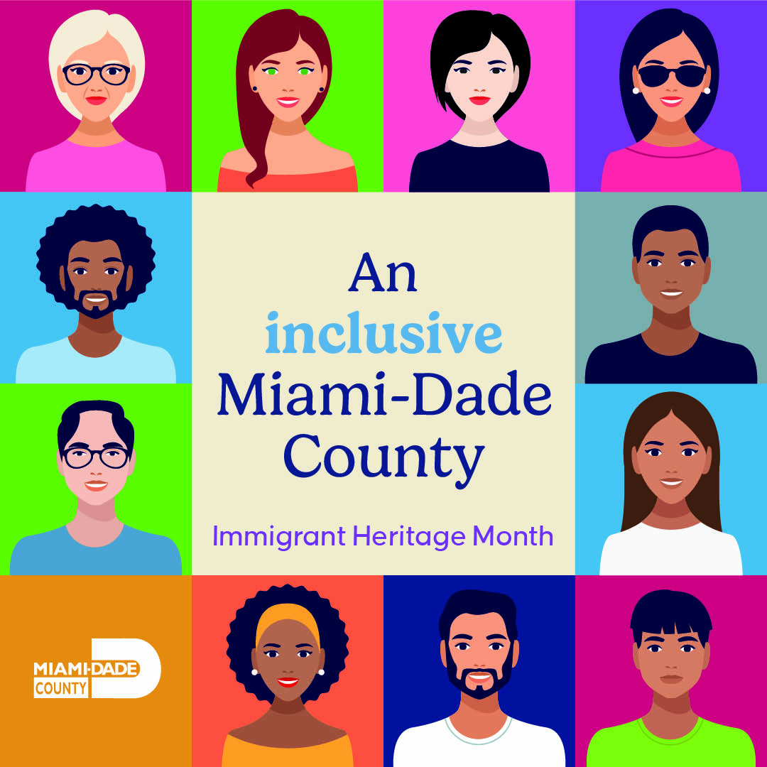 This June, we celebrate Immigrant Heritage Month in @MiamiDadeCounty. Let's embrace our diverse community and foster an inclusive Miami-Dade County that celebrates the richness of its immigrant heritage. 🌎💙 #ImmigrantHeritageMonth #CelebrateDiversity #InclusiveMiamiDade