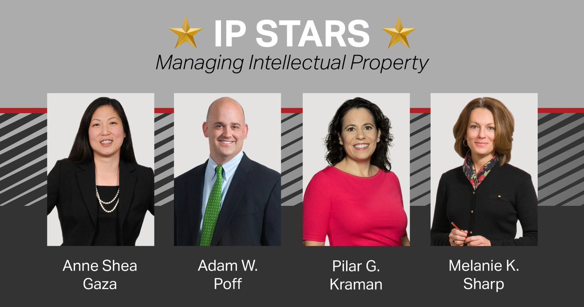 okt.to/2fAya5
YC is pleased to announce that four of our partners have been named IP Stars by Managing Intellectual Property's publication!
Anne Shea Gaza
Adam W. Poff
Pilar G. Kraman
Melanie K. Sharp