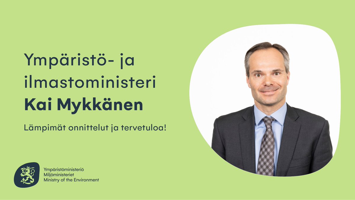 Tervetuloa taloon uusi ympäristö- ja ilmastoministeri <a href="/KaiMykkanen/">Kai Mykkänen</a>! 🎉

ym.fi/-/kai-mykkanen…