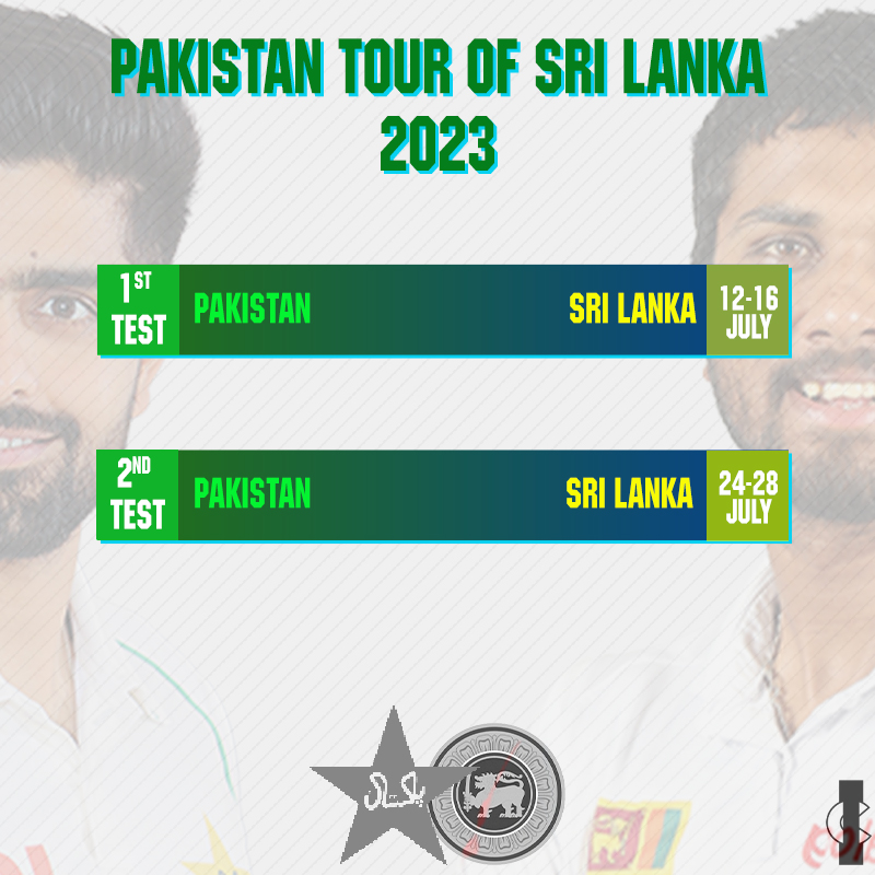 Schedule is here 💪

Pakistan to face Sri Lanka in 2 Test matches in Galle and Colombo 🔥

#SLvPAK | #PAKvSL | #PakistanCricket | #BabarAzam𓃵 | #ShaheenShahAfridi | #Ashes23 | #CWC23