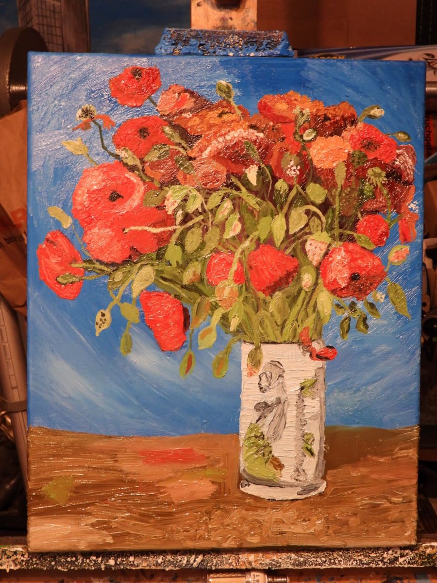 WombelK's tweet photo. My version of #VincentVanGogh #poppies in #oil on 40x30 #canvas #oilpainting #painture
#Artwork #acrylicpaintings #art #acrylic #neon #fluorescent #nightglow #painting #livepainting #acrylic #neonart #Neonkunst #Kunst https://t.co/kmnFDz1KbH