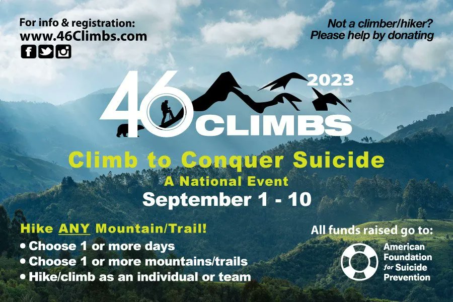 Join today at 46Climbs.com #stopsuicide