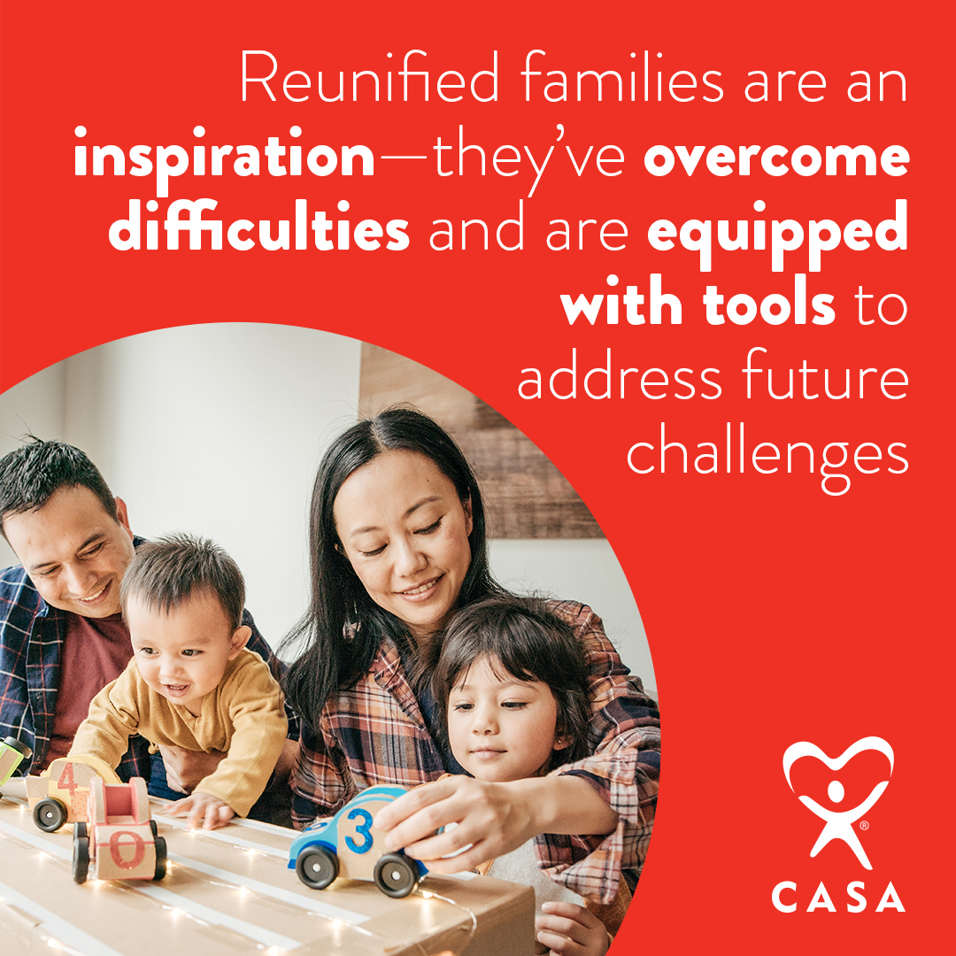 Reunified families are an inspiration - they've overcome difficulties and are equipped with tools to address future challenges.  #ReunificationMonth #ChangeAChildsStory