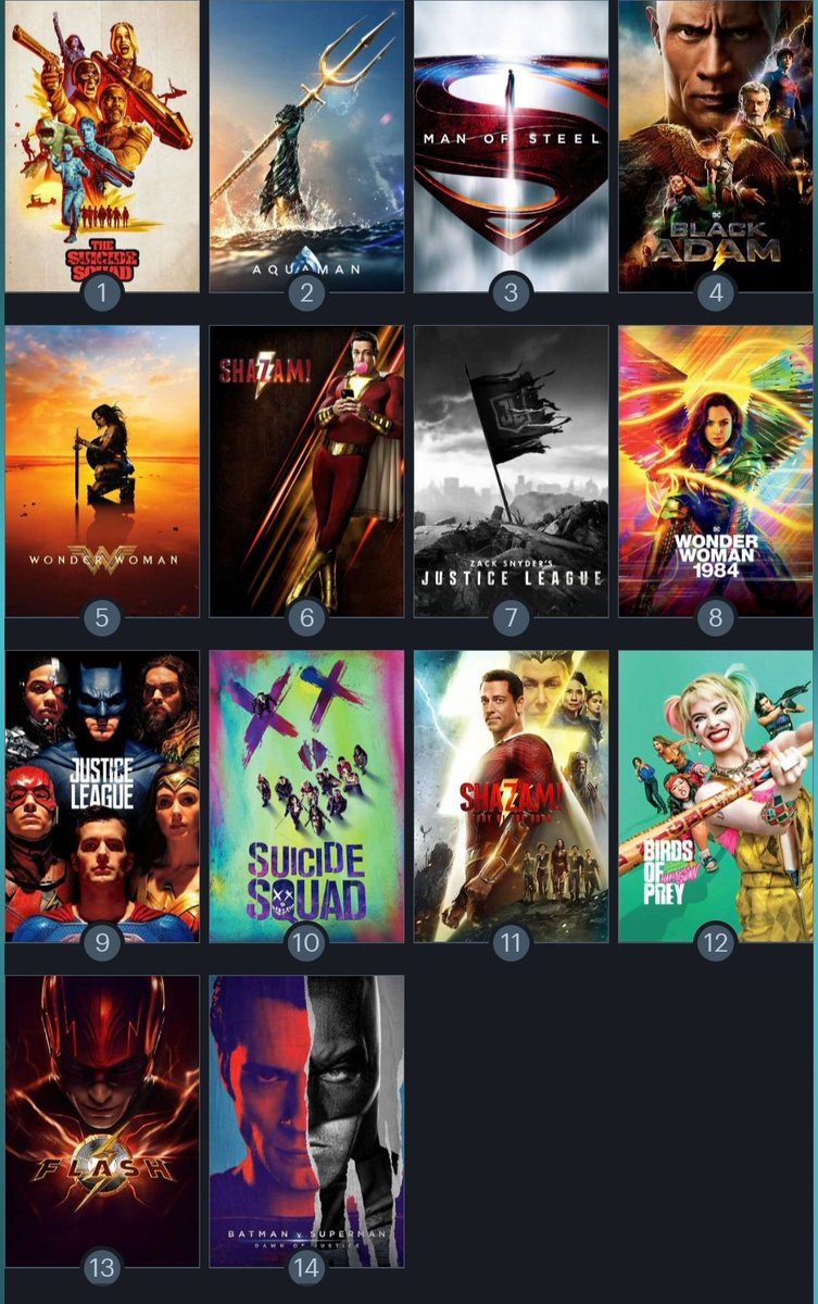 my updated dcu ranking
everything below ww84 I completely forgot everything about despite seeing them recently
except bvs 
but I hate it with a passion so that's why it's down there