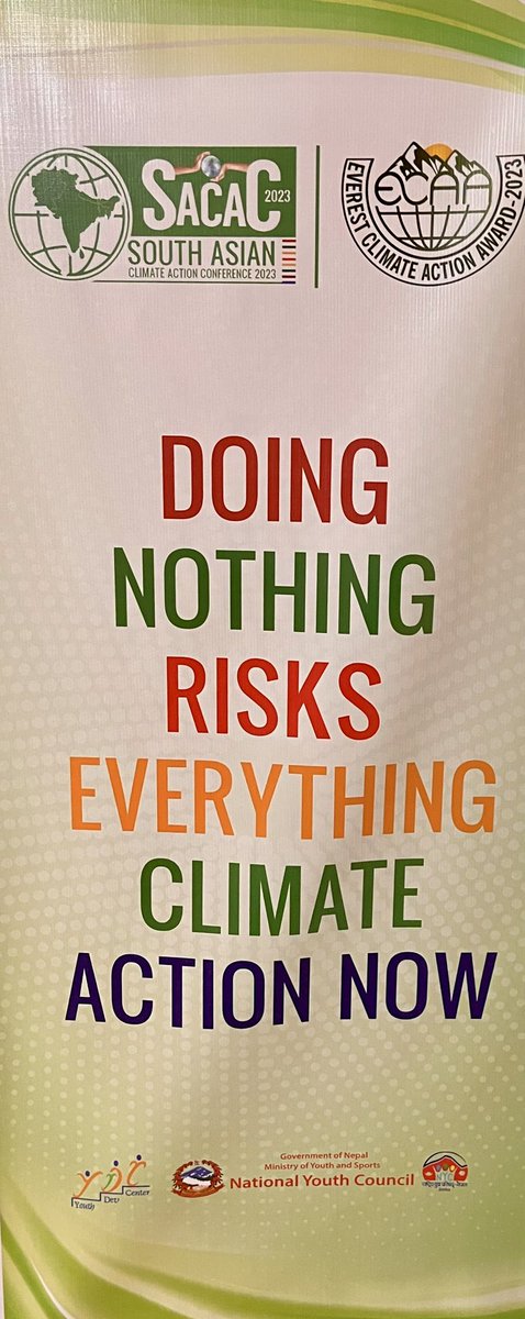 ayadav_climate's tweet photo. Speaking as the keynote speaker at the South Asian Climate Action Conference 2023 on “Local to Global Policy Linking of Climate Action and Climate Financing” jointly organized by Nepal’s National Youth Council and the Youth Development Center. #DoingNothingRisksEverything https://t.co/gxeSI4ce4b
