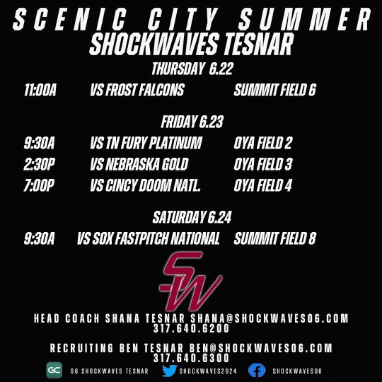 JocelynGray1418's tweet photo. Up next is Scenic City for @Shockwaves2024 Coaches stop by and check out this amazing team! @TopPreps @ExtraInningSB @D1Softball @IHartFastpitch @Los_Stuff https://t.co/yPJsxSlndm