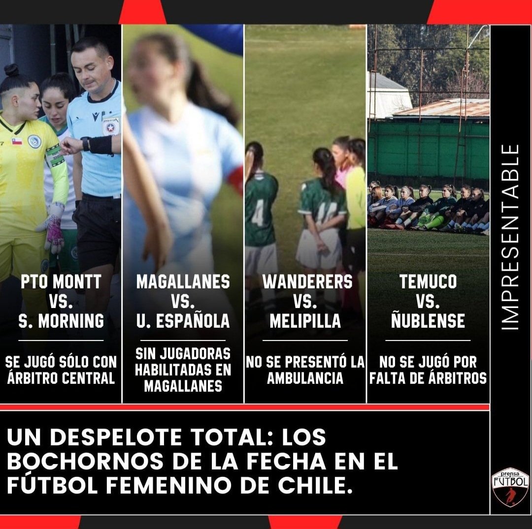 JaviGarciaLi's tweet photo. Tras la vergüenza vivida el fin de semana, es necesario decir BASTA!
Es impresindible que ANFP le de la importancia que merece al Fútbol Femenino!
Se necesita una institución comprometida que busque la consolidación de la disciplina!!
@futbolfemch 
@ColoColoFem 
@PrensaFutbol https://t.co/KzkRGD4urX