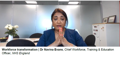 UKMacFarlane's tweet photo. ๐นGrow the AHP workforce for the future
๐นWork differently and productively
๐นWiden participation for a compassionate and inclusive culture
@NavinaEvans talking about the opportunity to release the full potential of the AHP workforce & their key strengths
#CAHPO2023 #AHPsDeliver https://t.co/bkI1vntXrQ