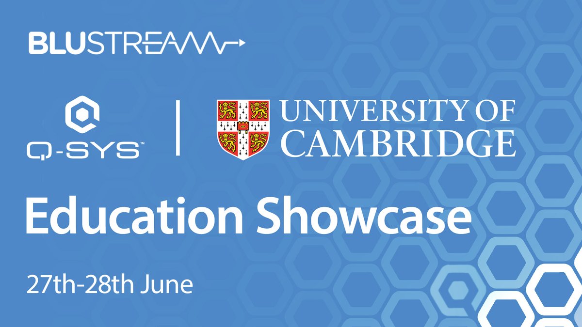 We're excited about joining the team from Q-SYS for their Education Showcase at Cambridge University on 27th & 28th June! Join Marc Poffley and Aiden Jones at the Blustream stand for an overview of our integration with Q-SYS control. #Education #ProAV #Cambridge #University