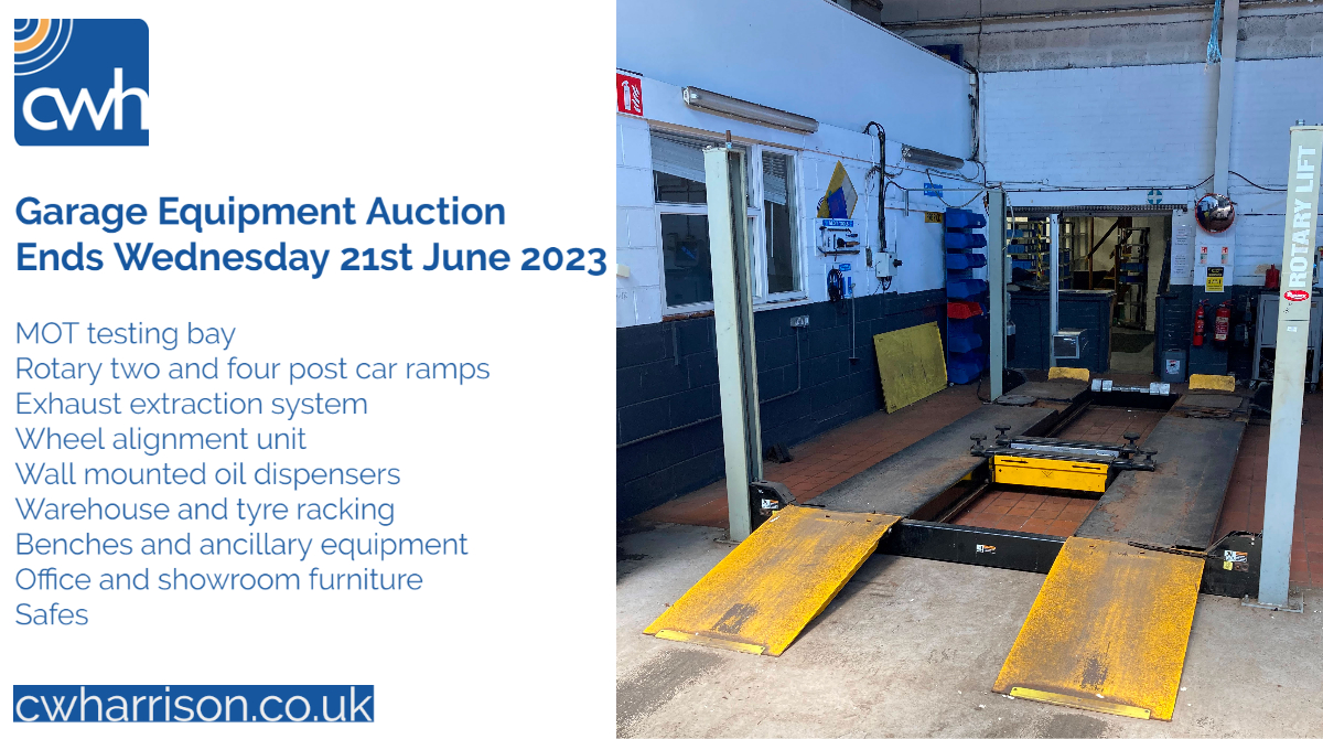 Garage equipment auction ends Wedneaday 21st June from 7pm.
View and bid online here: i-bidder.com/en-gb/auction-…
#auction #garageequipment #twopostramp #fourpostramp #MOTbay #officefurniture #safes #Rotaryramps #rollingroad #headlightalignment unit