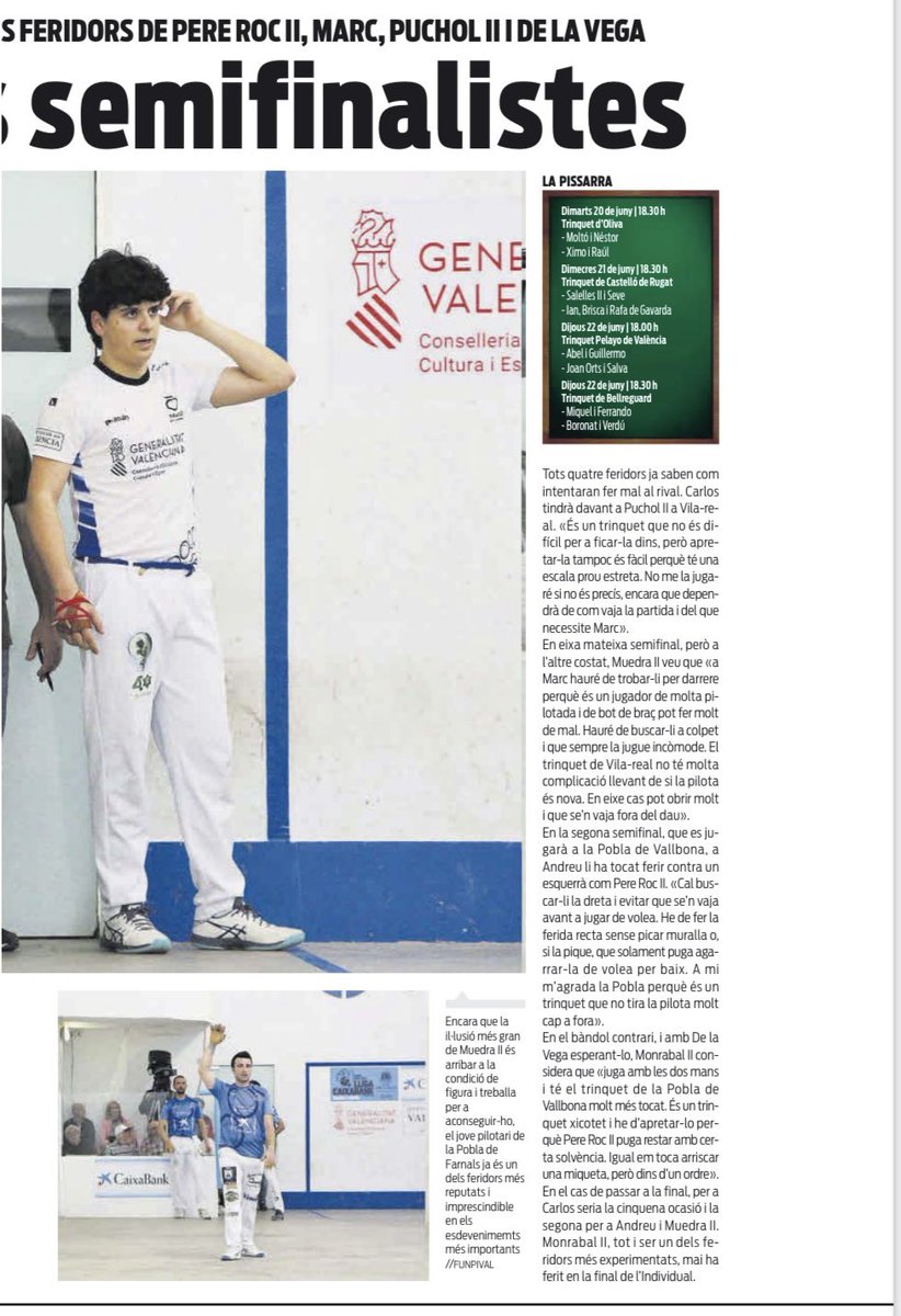 funpival's tweet photo. 🗞️ @superdeporte_es 
📆 20/06/2023

➡️ Els consellers dels semifinalistes

#pilotaprofessional #trofeuindivudual23 https://t.co/xBLN4iWqbC
