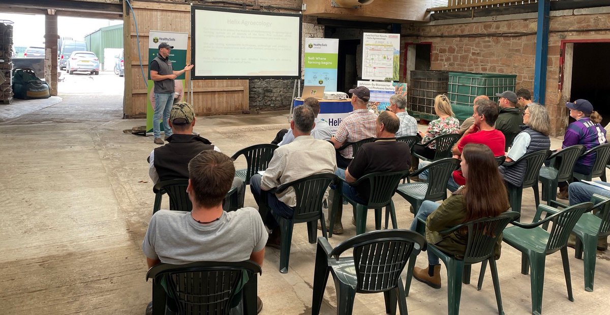 Really informative day with @Hutchinsons_Ag’s head of Agroecology Ed Brown at the Helix Agroecology day, together with great insights from the host farmer Harry Heath!