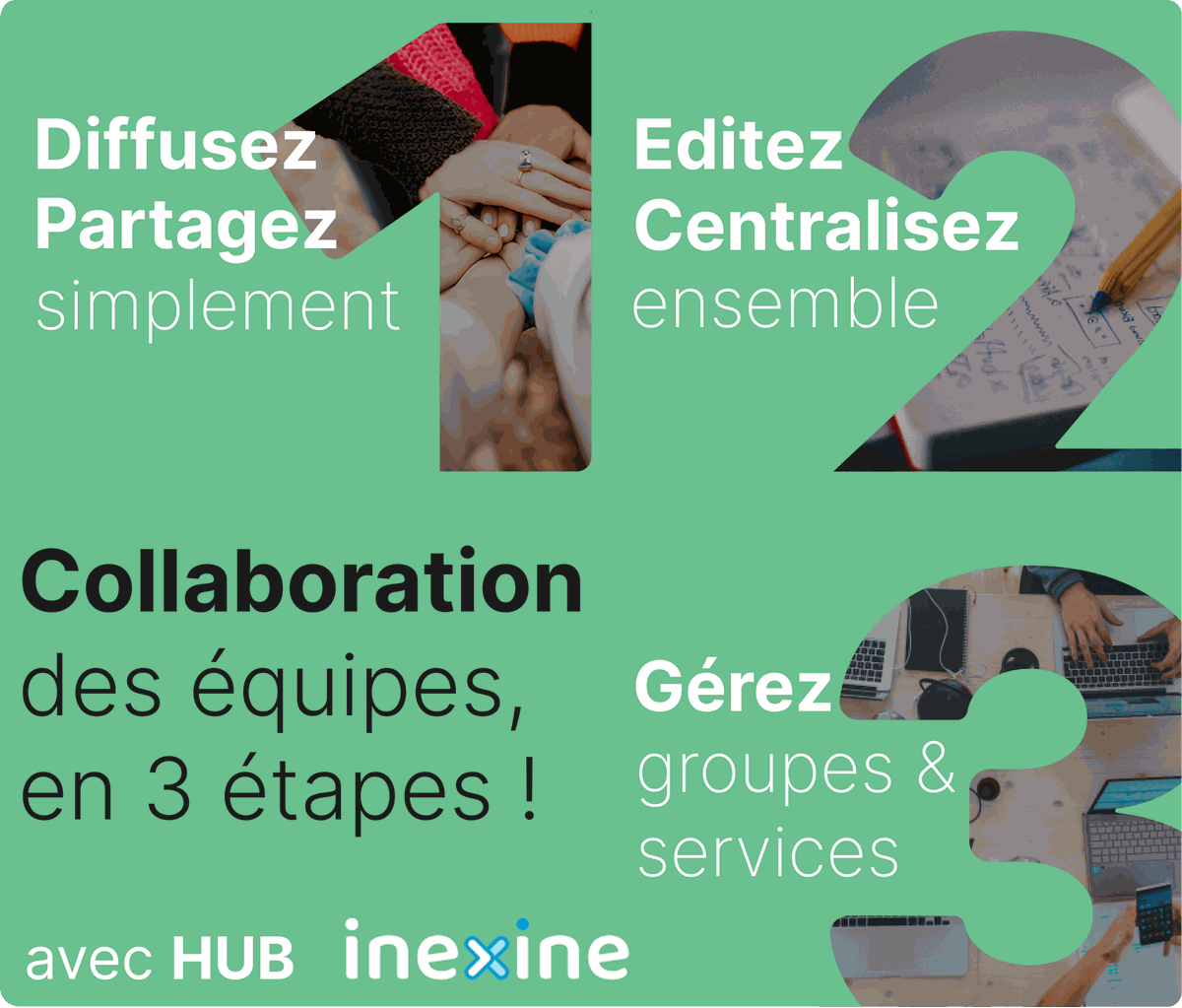 Fluidifier la #collaboration des services, en 3 étapes simplifées :)

HUB est un espace #collaboratif simple, #opensource et assure éthique, sécurité et #souverainete numérique pour #collectivites &amp; #institutionnels

Demandez une démo : inexine.odoo.com/r/a7d