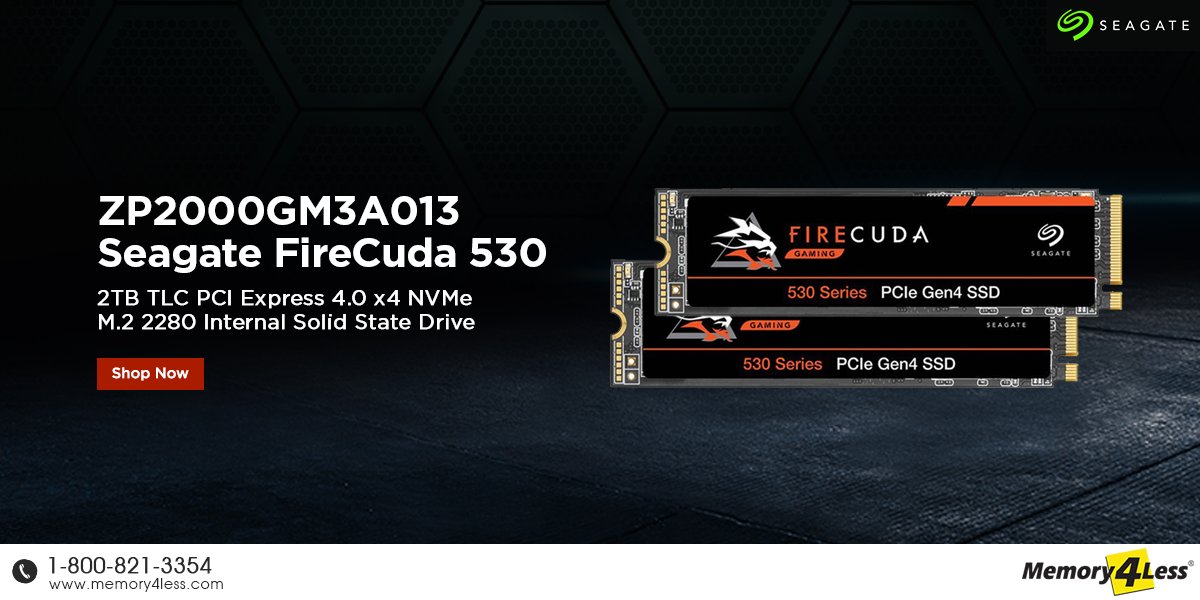 Memory4Less's tweet image. ZP2000GM3A013 Seagate FireCuda 530 2TB TLC PCI Express 4.0 x4 NVMe M.2 2280 Internal Solid State Drive

Order Now: shorturl.at/bnDEW

SPECIFICATIONS:
Manufacturer: #Seagate
Part #: ZP2000GM3A013
Capacity: 2TB
Type: #InternalSolidStateDrive

#StorageDevice #DataStorage #SSDs