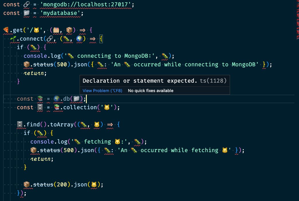 I wish #JavaScript would support emojis as variable names because I actually really like this #ChatGPT generated code snippet. 😅