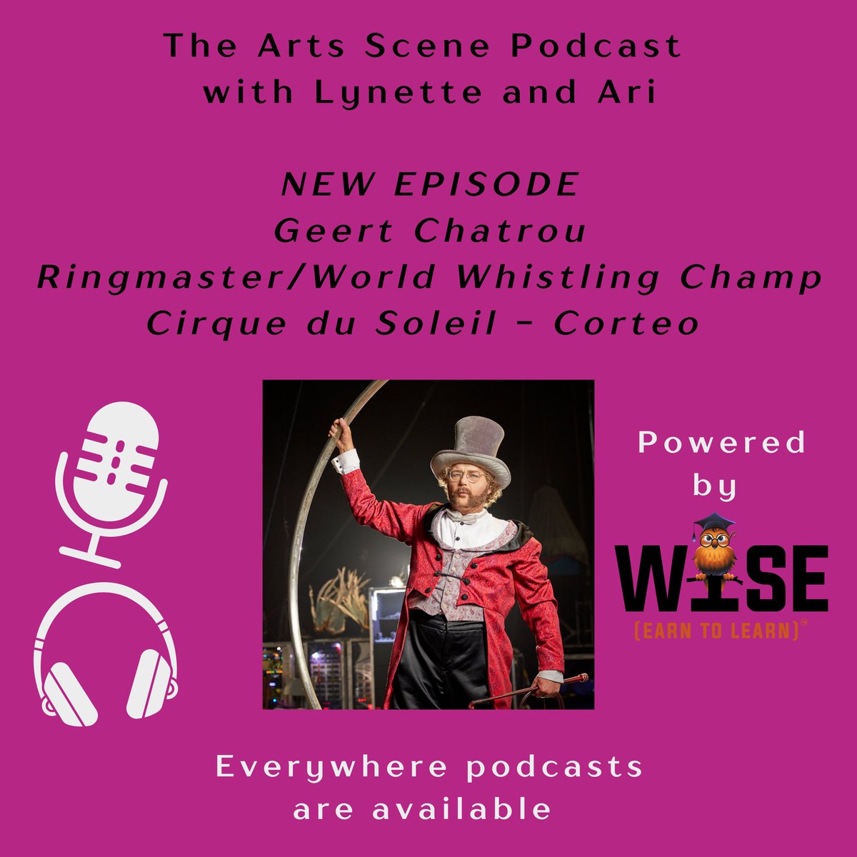 Meet Geert Chatrou, 3x World Whistling Champ and Cirque du Soleil’s Corteo artist in new episode of award-winning @ArtsScenePdcast at link & find out how to save $$ on tix for upcoming show! open.spotify.com/episode/1bpbfR… #TheArtsScenePodcast #Corteo