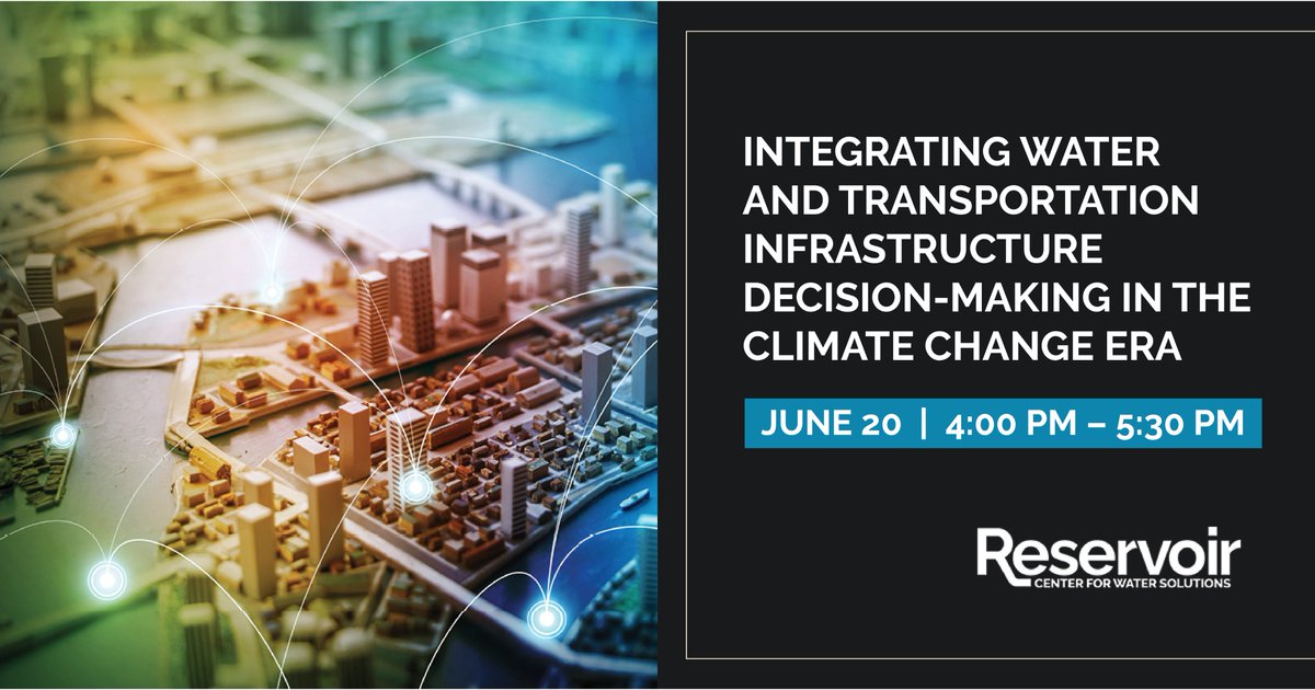 Join us tonight at #ReservoirCenter to learn more about the relationship between the transportation and water sectors in developing climate resilient communities. #LetsTalkWater

Event info: reservoircenter.org/event/integrat…

@IEDCtweets @leagueofcities @ASCE @United4Infra @UrbanLandInst