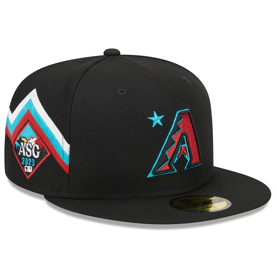 DbacksStatsInfo's tweet photo. The #Dbacks 2023 All-Star game caps have been released.

Cap on the L (workout or pre-game cap)

Cap on the R (ASG on-field cap) https://t.co/NtTvb1o3te