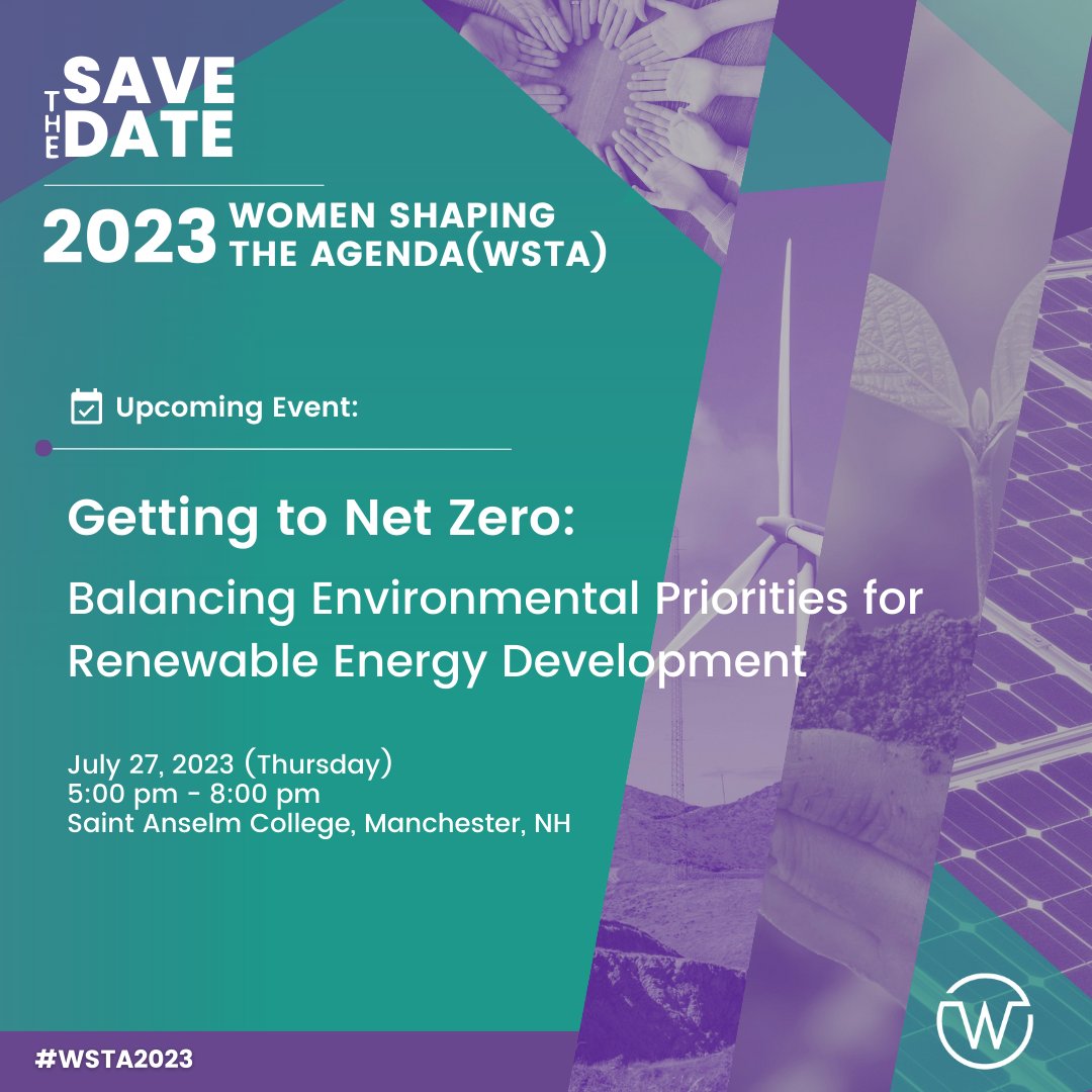 NEWIEE (@newomeninee) on Twitter photo JULY 27: Save the date! NEWIEE's 9th annual program in the Women Shaping the Agenda series #WSTA2023 will be 7/27, 5-8PM, at <a href="/SaintAnselm/">Saint Anselm College</a>. Join regional leaders as we discuss environmental considerations surrounding #RenewableEnergyDevelopment.
MORE INFO: newiee.org/event/newiees-… JULY 27: Save the date! NEWIEE's 9th annual program in the Women Shaping the Agenda series #WSTA2023 will be 7/27, 5-8PM, at <a href="/SaintAnselm/">Saint Anselm College</a>. Join regional leaders as we discuss environmental considerations surrounding #RenewableEnergyDevelopment.
MORE INFO: newiee.org/event/newiees-…