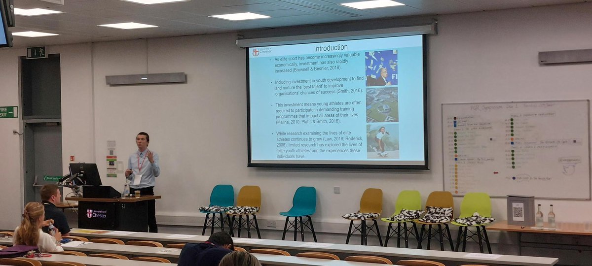 uocpgrevents's tweet photo. Thank you to Panel 4, Sports &amp; Performance, who highlighted the intense and exciting research @uochester!

Lisa Butler,
Thomas Aldersley,
Bradley Spurdens,
Sean Reid.

Chaired by @jacobgriffiths_ 

#research #phd https://t.co/z571Suco79