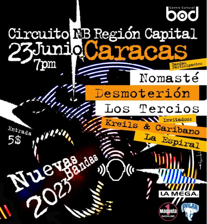 Todo listo para la segunda fecha del Circuito Región Capital del <a href="/NuevasBandas/">Festival Nuevas Bandas</a> con <a href="/desmoterion/">Desmoterion</a> <a href="/losterciosccs/">Los Tercios</a> <a href="/nomasteband/">Nomásté</a> y de invitados Kreils &amp; Caribano
hermanosdelrock.com/2023/06/caraca…