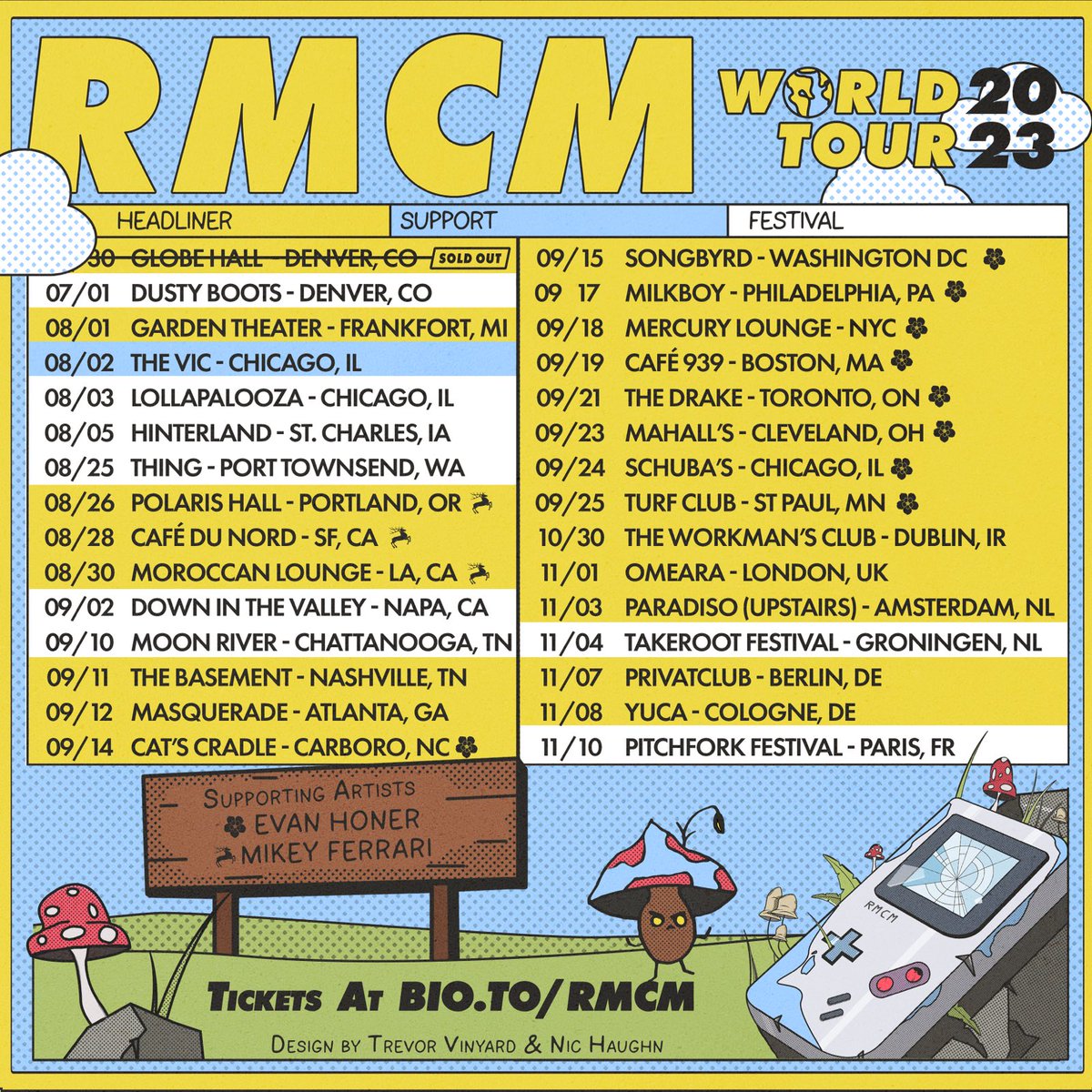 World touuur baby!!! Stoked to travel the world making music w/ the boys. Also honored to have Evan Honer and Mikey Ferrari out on the road with us. 

pre-sale starts 06/21, 10am local. you can check out our bio to get started on that.

thank you all and tell your friends👹❤️