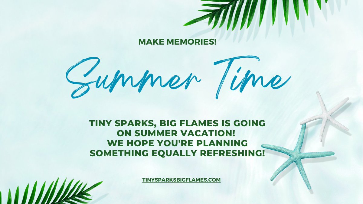 DebGaut's tweet image. Tiny Sparks, Big Flames podcast is going on Summer Vacation! While we're away, definitely go back and listen to your favorites and see which ones you've missed. Have a fantastic Summer!

P.S., If you're new to Tiny Sparks, Big Flames, here's a link: ow.ly/Qe4q50OSEaX