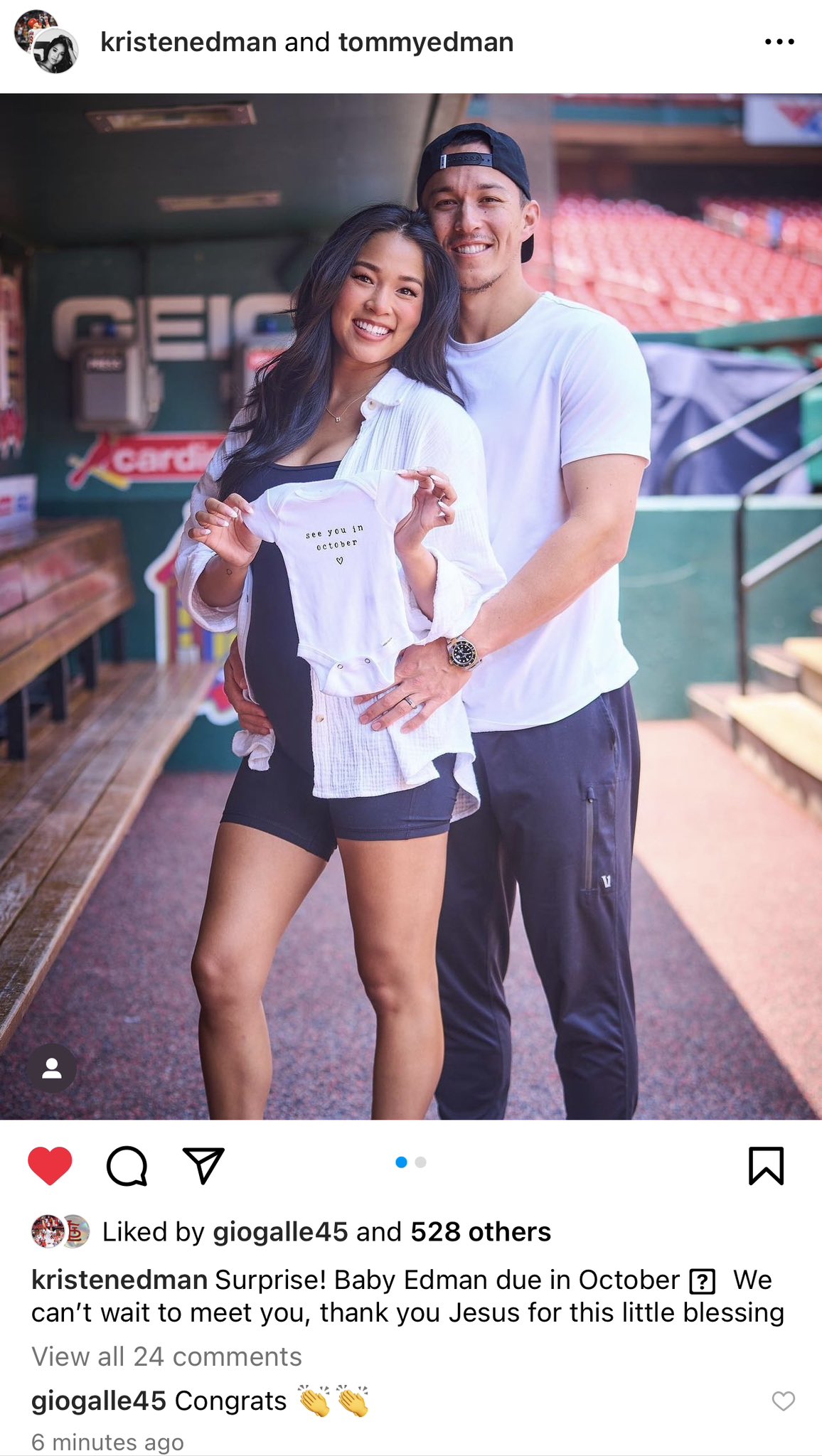Sarah Anne ⚾️ on X: Scheduled Tommy Edman is going to be a dad