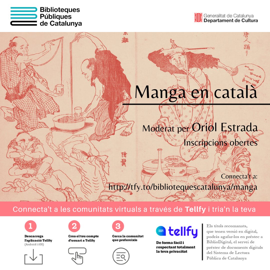 Sabieu que a les @bibliotequescat hi teniu un #ClubdeLecturaVirtual de manga en català? Uniu-vos-hi i compartiu la vostra passió per aquesta forma d'art

Moderat per @CapitanUrias
📅fins al 31/12
✍️tuit.cat/izffy
Més comunitats a tuit.cat/gEJAv