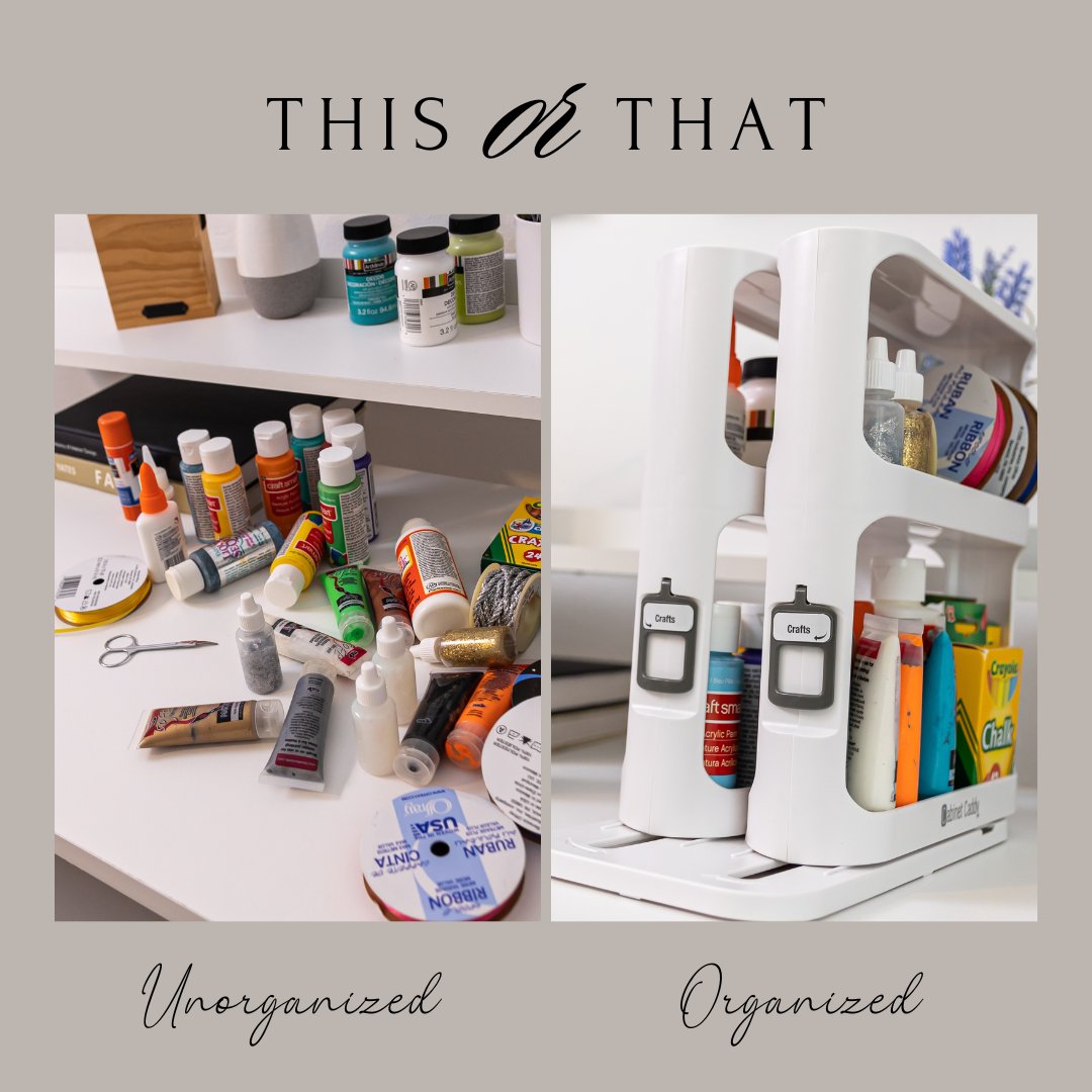 Stay out of the HEAT🔥and do some #crafts with the #family. What's a better way to keep them #organized than with the Cabinet Caddy?! Give me #THAT all day🤩

#inspiredproducts #cabinetcaddy #declutter #clutterfree #crafting