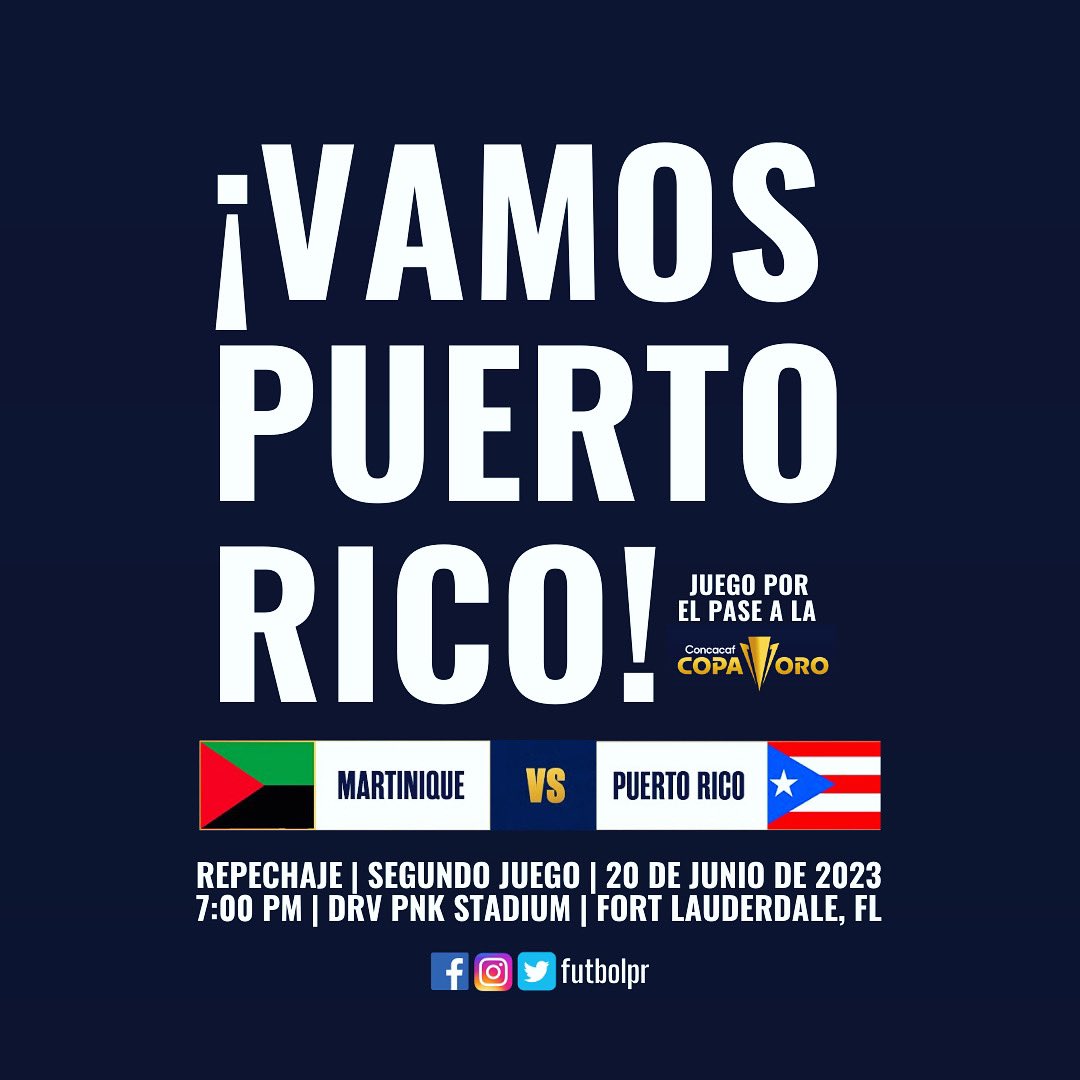 Llegó el día 

𝗠𝗮𝗿𝘁𝗶𝗻𝗶𝗰𝗮 𝘃𝘀. 𝗣𝘂𝗲𝗿𝘁𝗼 𝗥𝗶𝗰𝗼
Por el pase a la Copa Oro

En vivo por:
📺 FS2
🖥️ Fox Sports App foxsports.com/soccer/gold-cu…
🖥️ ViX vix.com/es-es/live/tra…