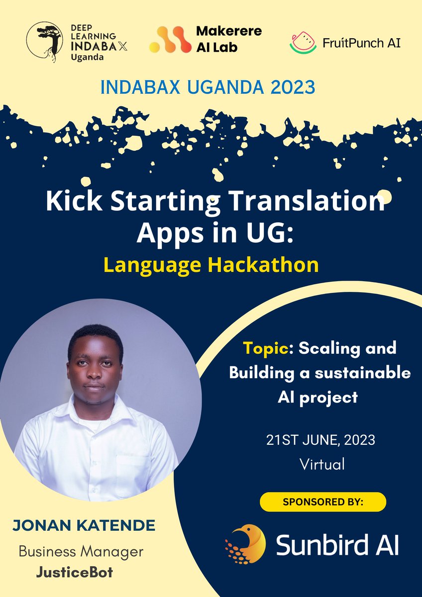 LeonardoDeBtc's tweet photo. 📢Attention!📢

Our team is ready for the Hackathon launch tomorrow at 10am &amp; today's your last chance to sign-up. You can't afford to miss @katendejonan's tutorial on scaling and building sustainable AI projects. 

✍️Registration is still open at: https://t.co/K9HIM4kjNq https://t.co/M3jtn7cpJ2