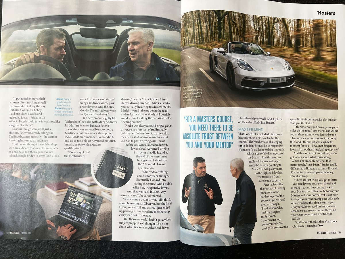 petrol_ped's tweet photo. I am so proud to be featured in the latest issue of Roadsmart from @IAMRoadSmart 😎 We did the photo shoot a couple of months ago and it’s great to finally see the article talking about my Masters journey #petrolped #iamroadsmart #masters #mastersdistinction https://t.co/eVGmAjVt97