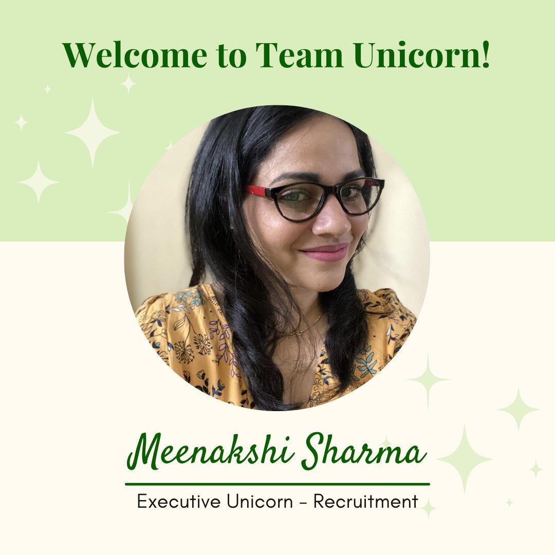 Our Team is pleased to welcome Meenakshi Sharma onboard as an Executive Unicorn!

Know her:
Quote: “You will face many defeats in life, but never let yourself be defeated.”
Hobbies: Behaviour Study, Gardening, Culinary

#newjoinee #newjoineeannouncement #welcome #theunicornppl