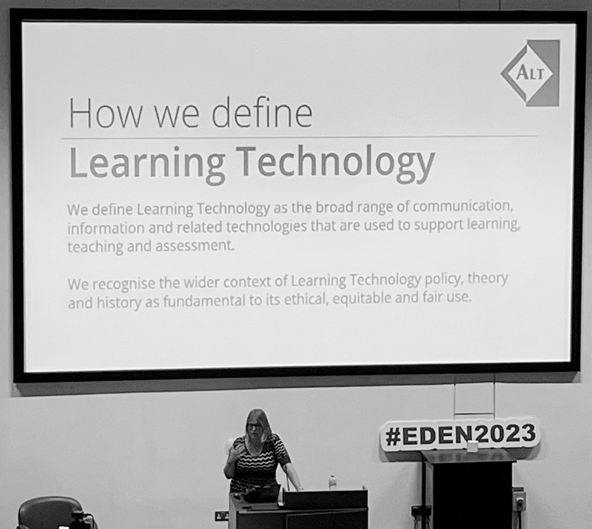 “Policy, theory and history fundamental to [learning technology’s] ethical, equitable and fair use” notes @MarenDeepwell at #eden2023