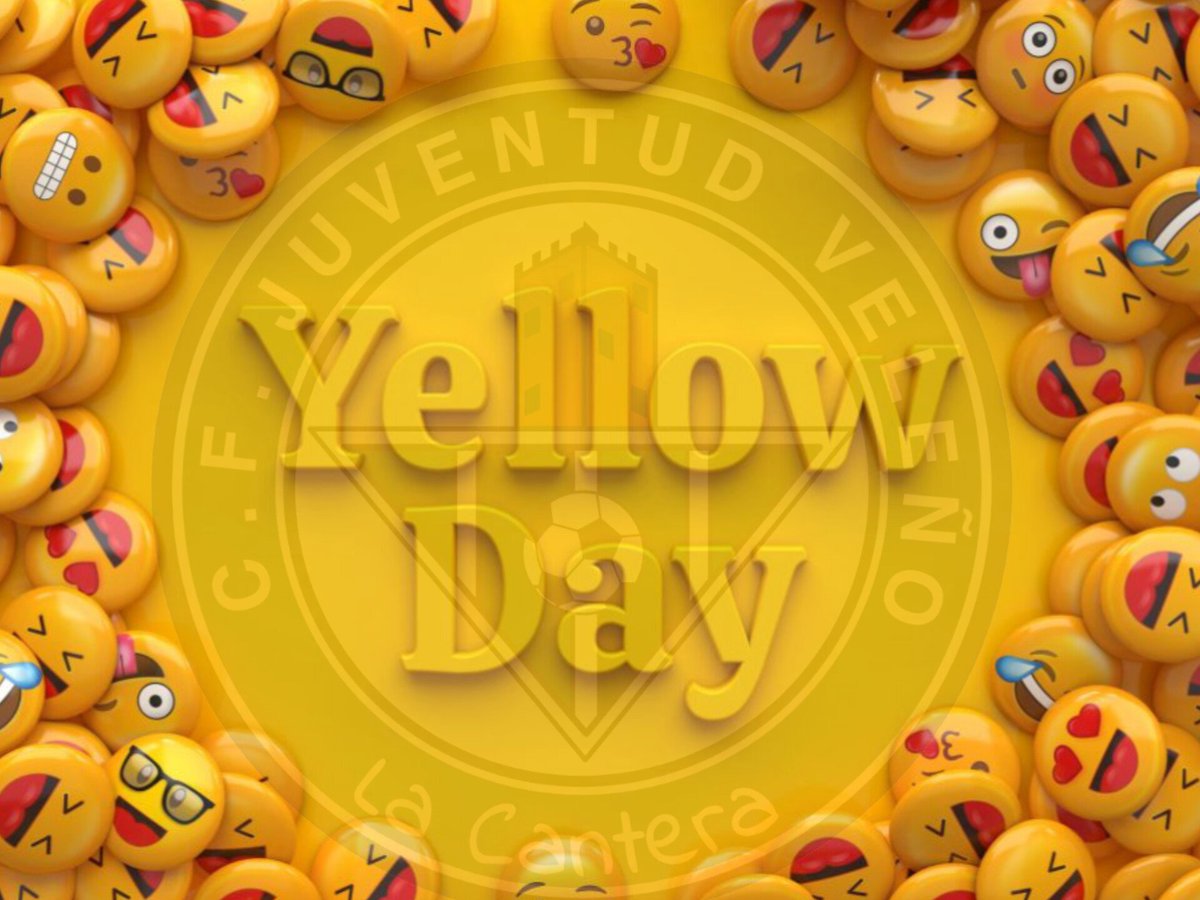cfjuventudv's tweet photo. Hoy 20 de junio esperamos que se cumplan las estadísticas de ser el Día más Feliz del Año.

😀😆🤣😂😍🤩😜😄😁☺️🥳
💚💚💚💚🤍🤍🤍💚💚💚💚
🟡🟡🟡🟡🟡🟡🟡🟡🟡🟡🟡

#somoslaCantera 
#CanteraVeleña 
#ilusionverdiblanca 
#juventudveleño 
#yellowday https://t.co/XiWIaMgX2l