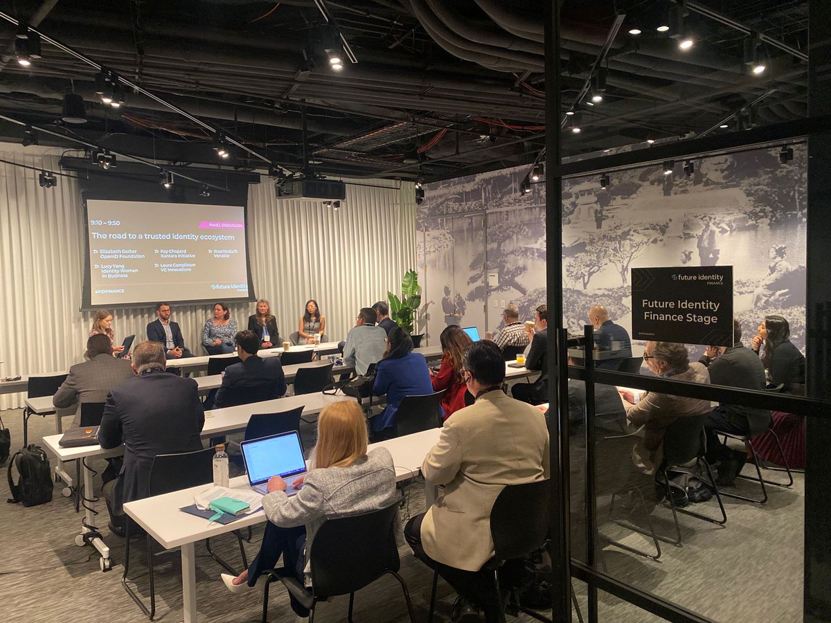 TheFutureofID's tweet photo. And we are LIVE from The Future Identity Finance Stage with panel: The road to a trusted identity ecosystem featuring speakers from Venable, Identity Woman in Business, @KantaraNews, Open ID Foundation and @VCInnovations.

#FIDFinance https://t.co/wNwCpDpTQj