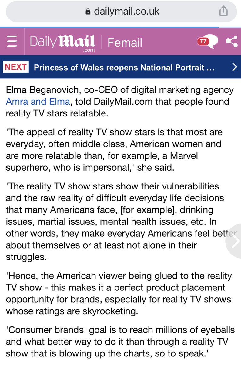 Thank you to <a href="/DailyMail/">Daily Mail</a>, @Femail and to the talented US Deputy Editor <a href="/Louise_Cheer/">Louise Cheer</a> for this feature of #AmraAndElma where we discuss influencer marketing, brand positioning and reality TV, now live on:  dailymail.co.uk/femail/article…