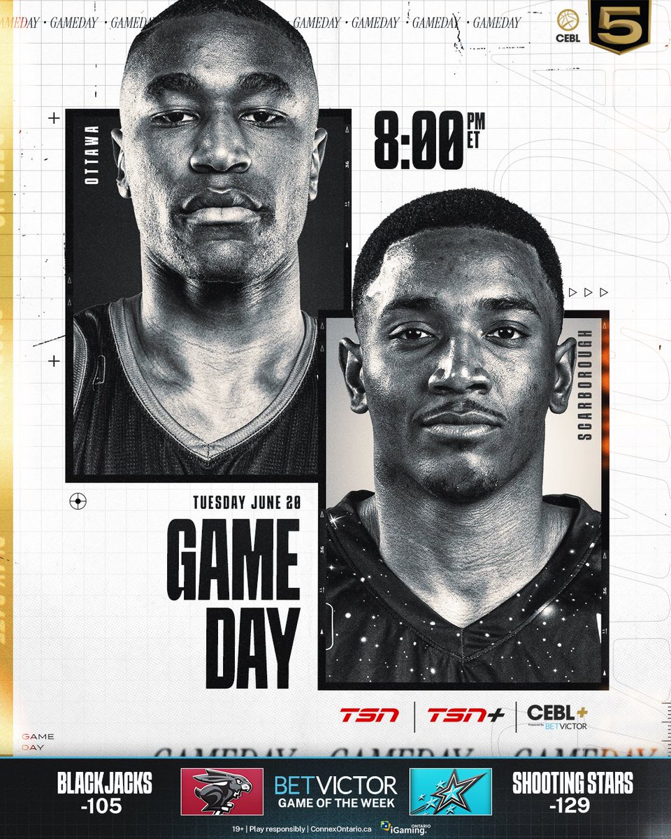 Catch the @sss_cebl at home with the @ott_blackjacks tonight, their second of three regular season matchups

⏰ 8:00pm ET
🏟️ Toronto PanAm Centre
📺 TSN, TSN+ and CEBL+
Powered by @BetVictorCanada 

#LetsBall
