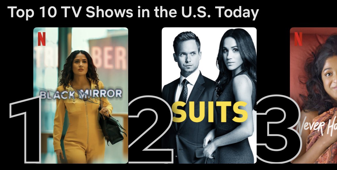 This is incredible after 6 years the show still appeals and captivates audiences. Love it. #sussexsquad #SuitsOnNetflix