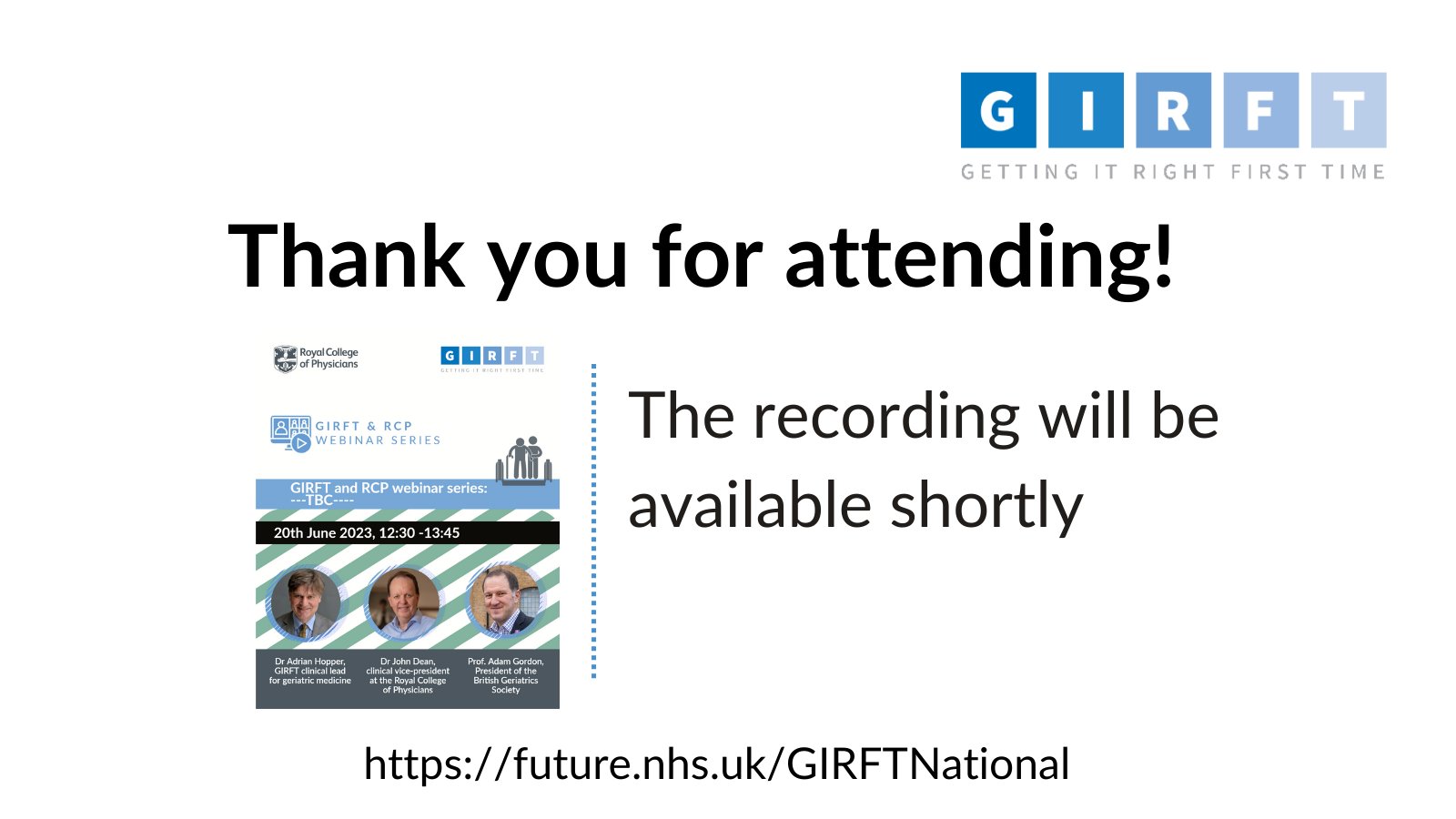 Getting It Right First Time (GIRFT) (@NHSGIRFT) / X