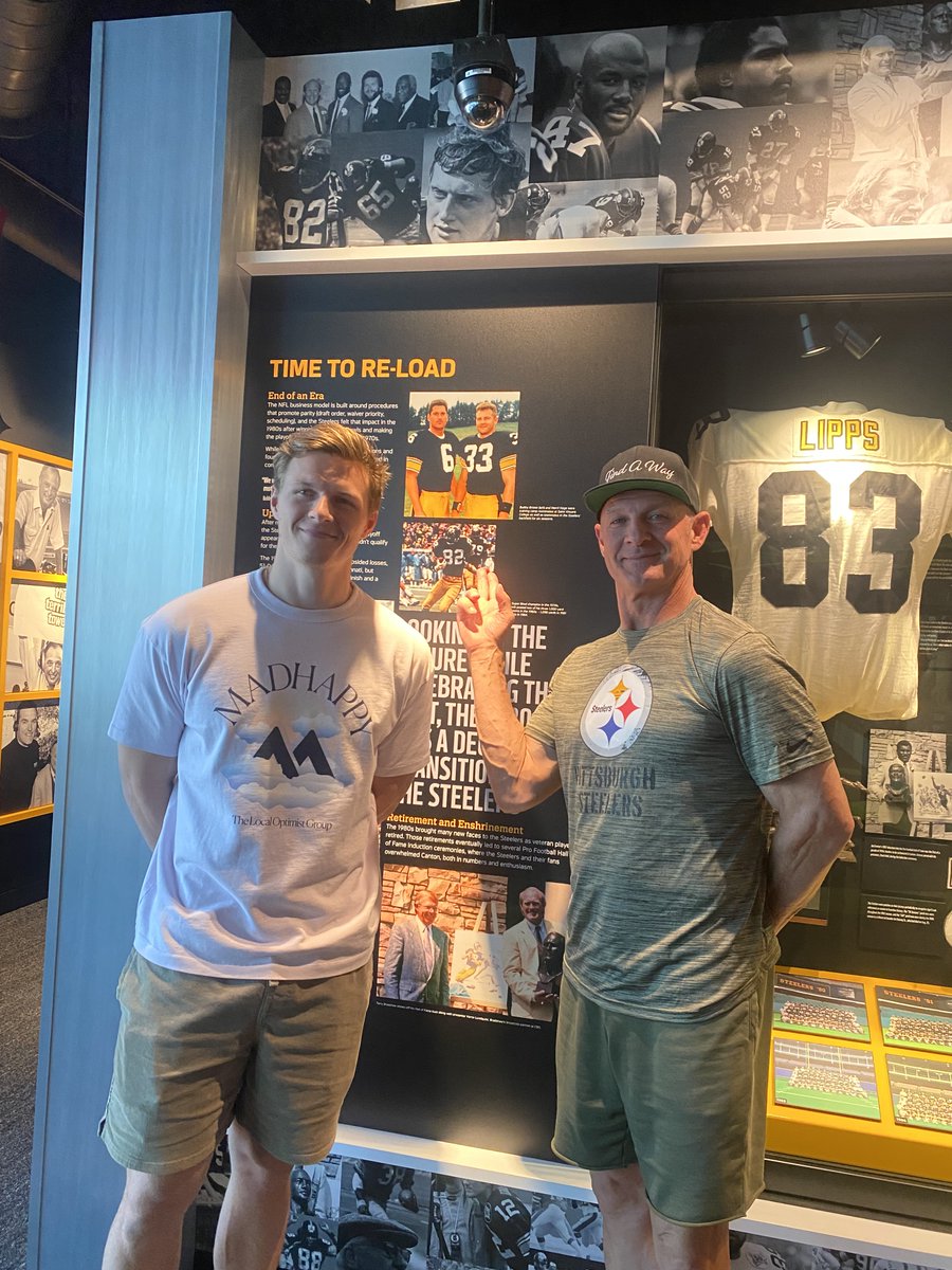 Part 2: But to see a picture of me and one of the greatest teammates I ever had, Bubby Brister, as part of the history of the organization was a true honor. However, the greatest part of seeing that was to be with my son when I saw it!