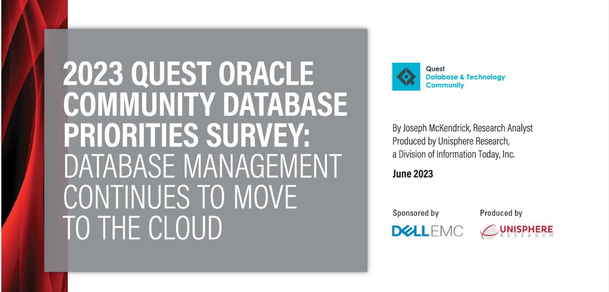 Just released! Review the findings from the 2023 Quest Oracle Community Database Priorities Survey here: bit.ly/3Jh9sLJ