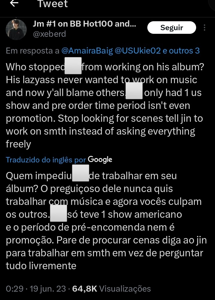 NamJinReportBR's tweet photo. Hate no 🐹. Denunciem e não engajem. 

◽encorajando os outros a assediarem, ◽insultando 
◽Degradando pessoas. 

🖇https://t.co/WCrA7dWWXn…
🖇https://t.co/HYorER8pQ1…
🖇https://t.co/fZqcEXvtSh… https://t.co/DE12OlTx7X